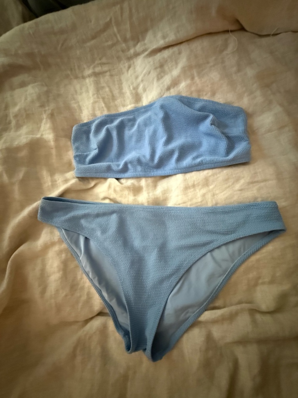 H&M Pale Blue Two-Piece Bandeau Swim Set